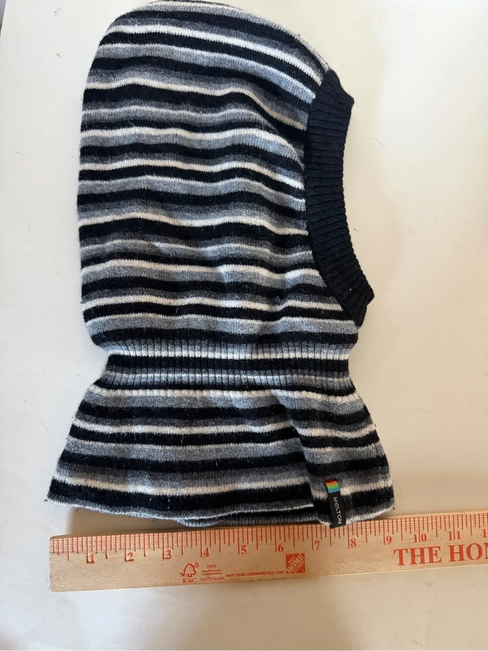 Striped Black and Gray boys wool hat